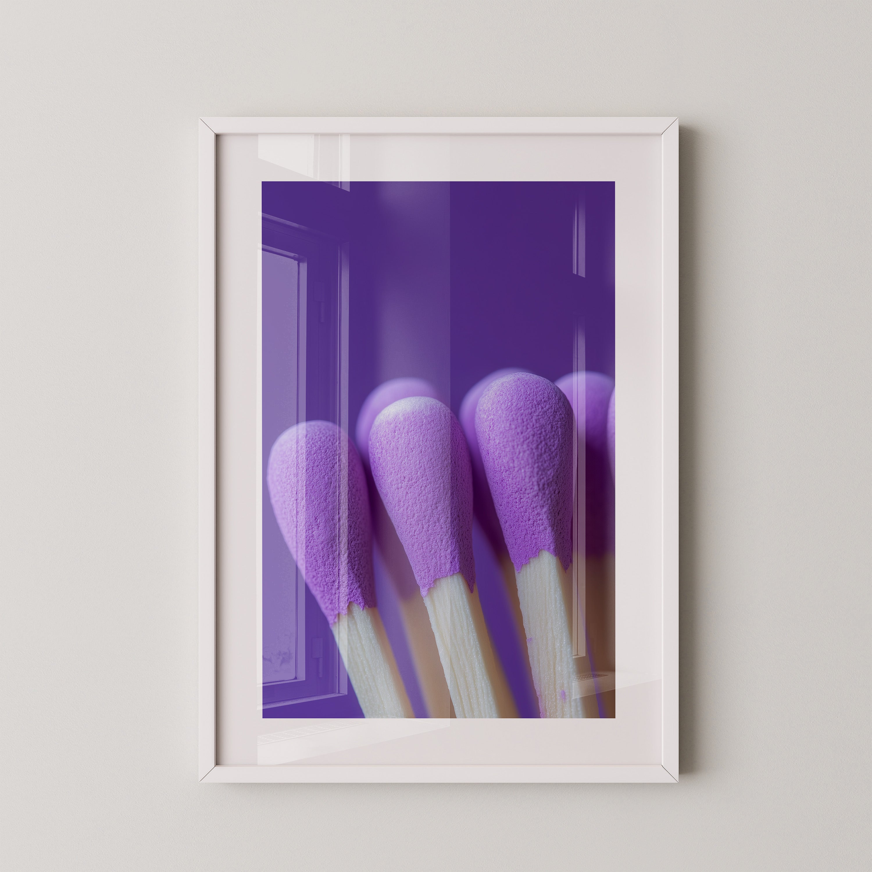 Lila Wattestäbchen Makro