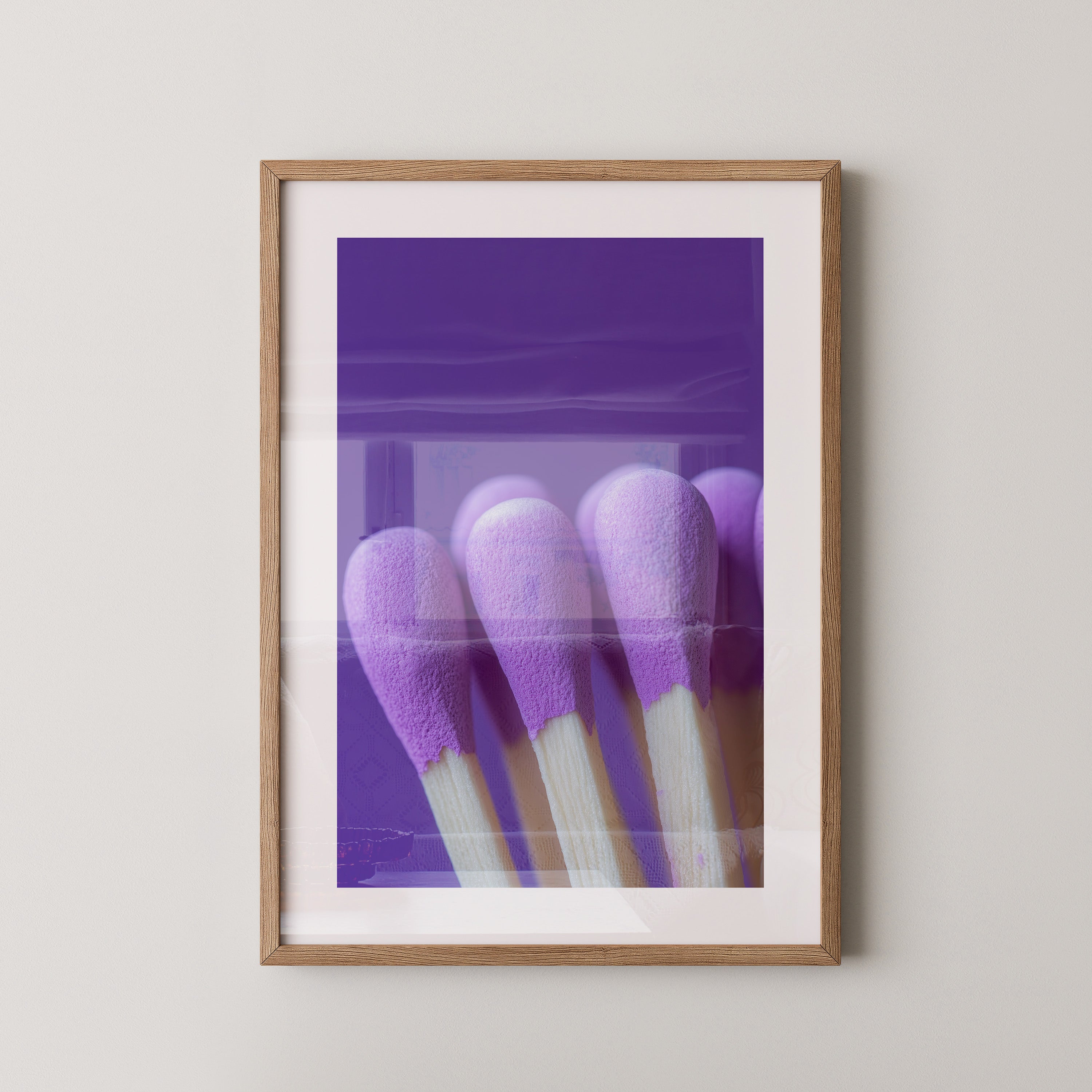 Lila Wattestäbchen Makro