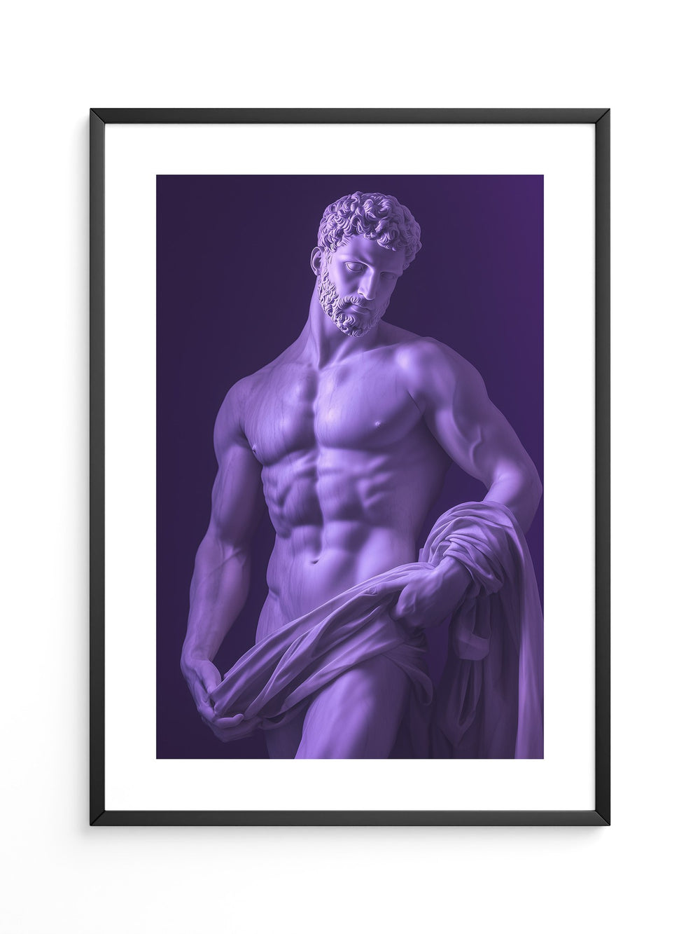 Antike Skulptur lila Beleuchtung