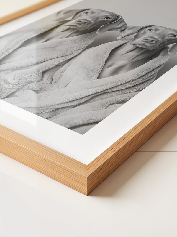 Hunde im Bademantel Grau