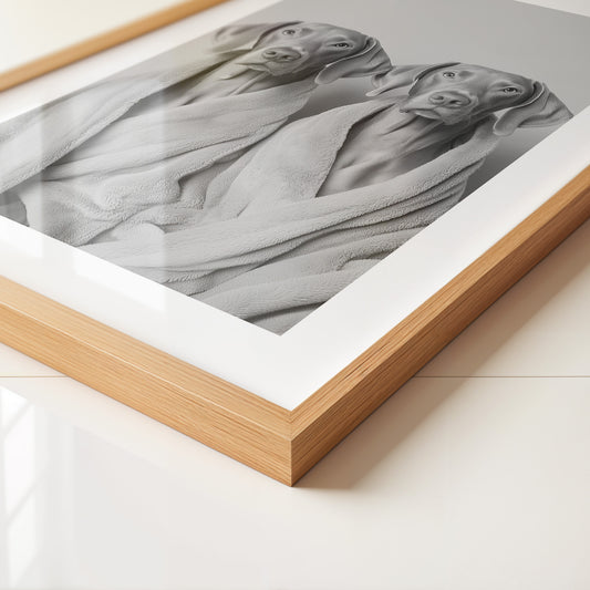 Hunde im Bademantel Grau