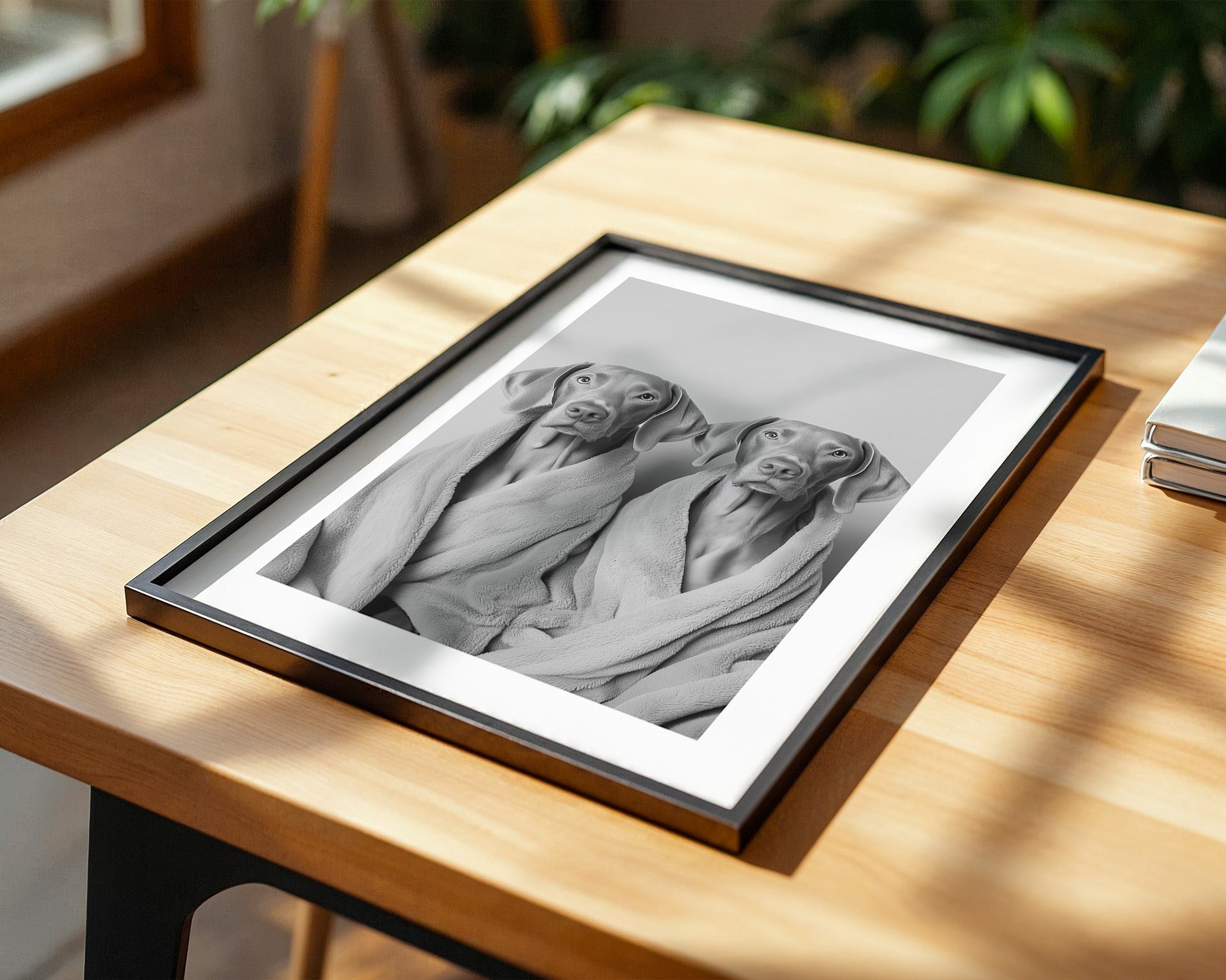 Hunde im Bademantel Grau