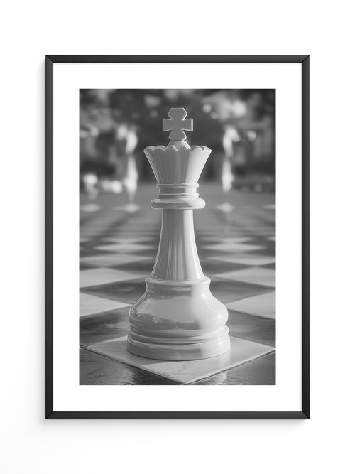Schachkönig Fokus Schwarzweiß