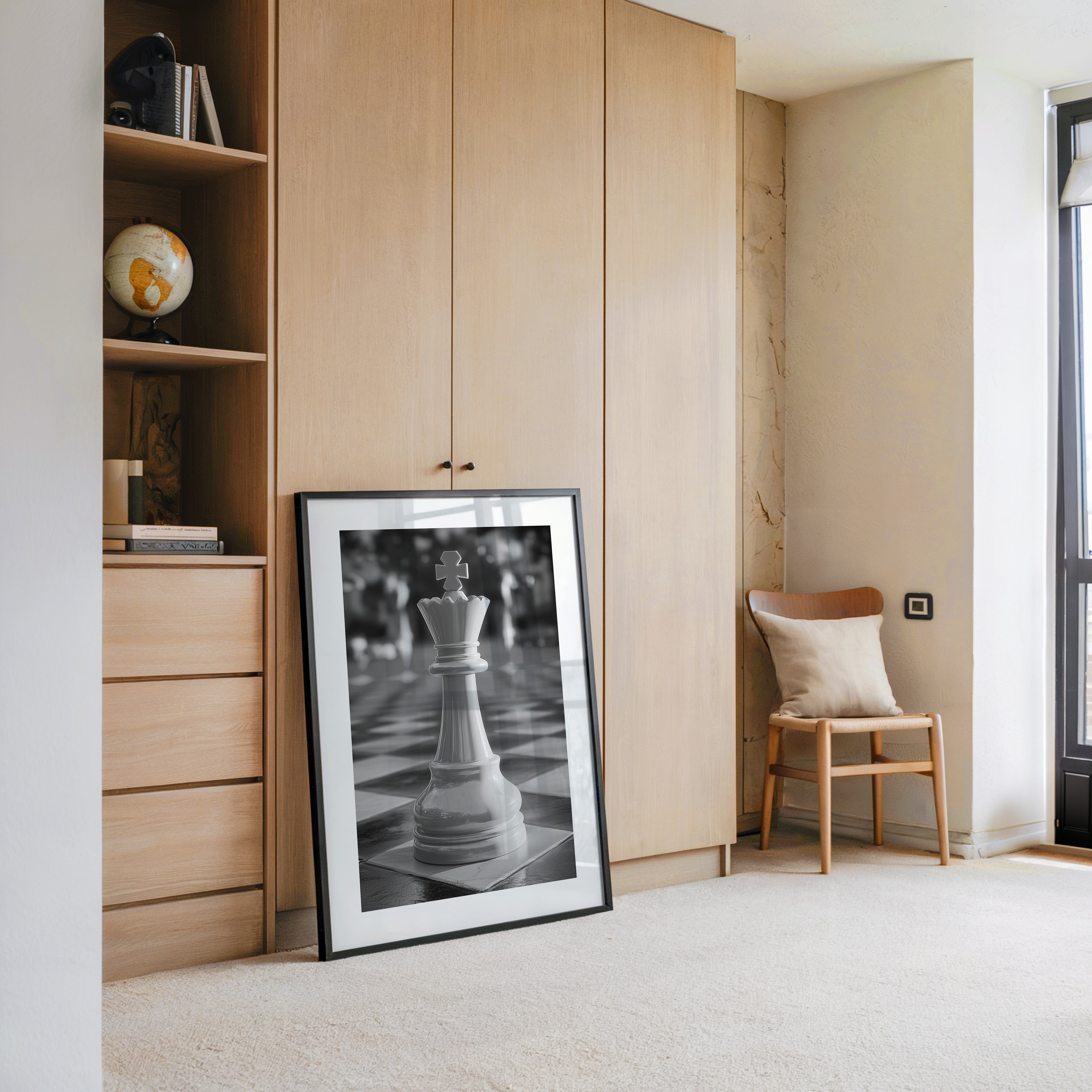 Schachkönig Fokus Schwarzweiß