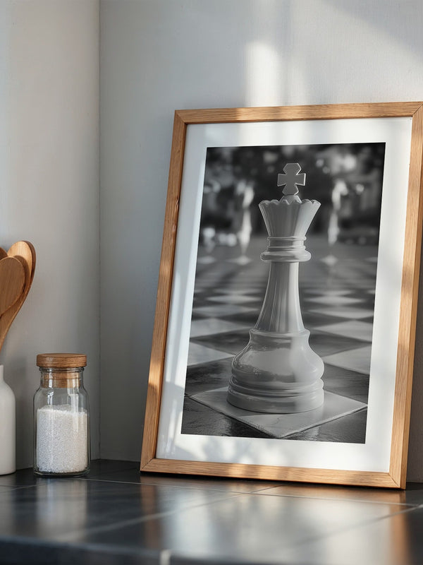 Schachkönig Fokus Schwarzweiß