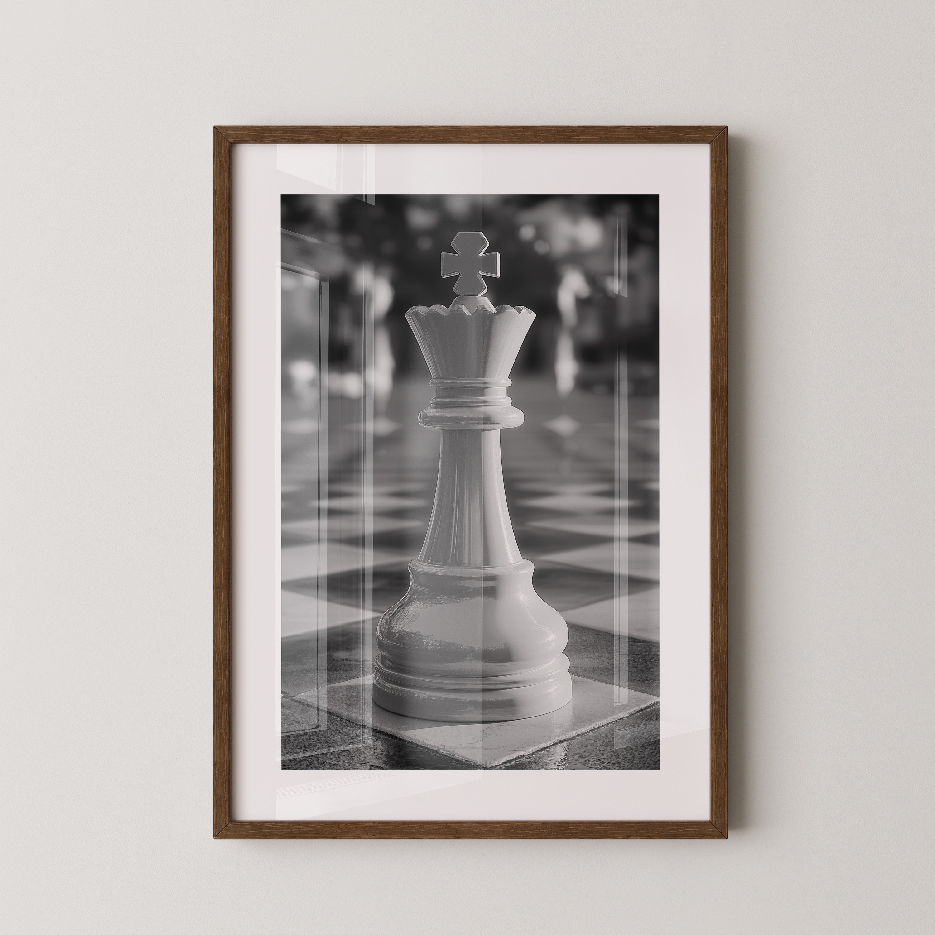 Schachkönig Fokus Schwarzweiß