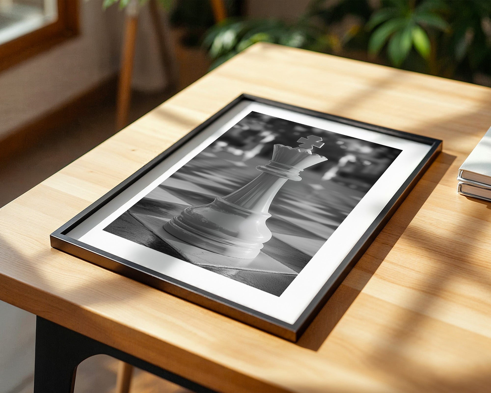 Schachkönig Fokus Schwarzweiß