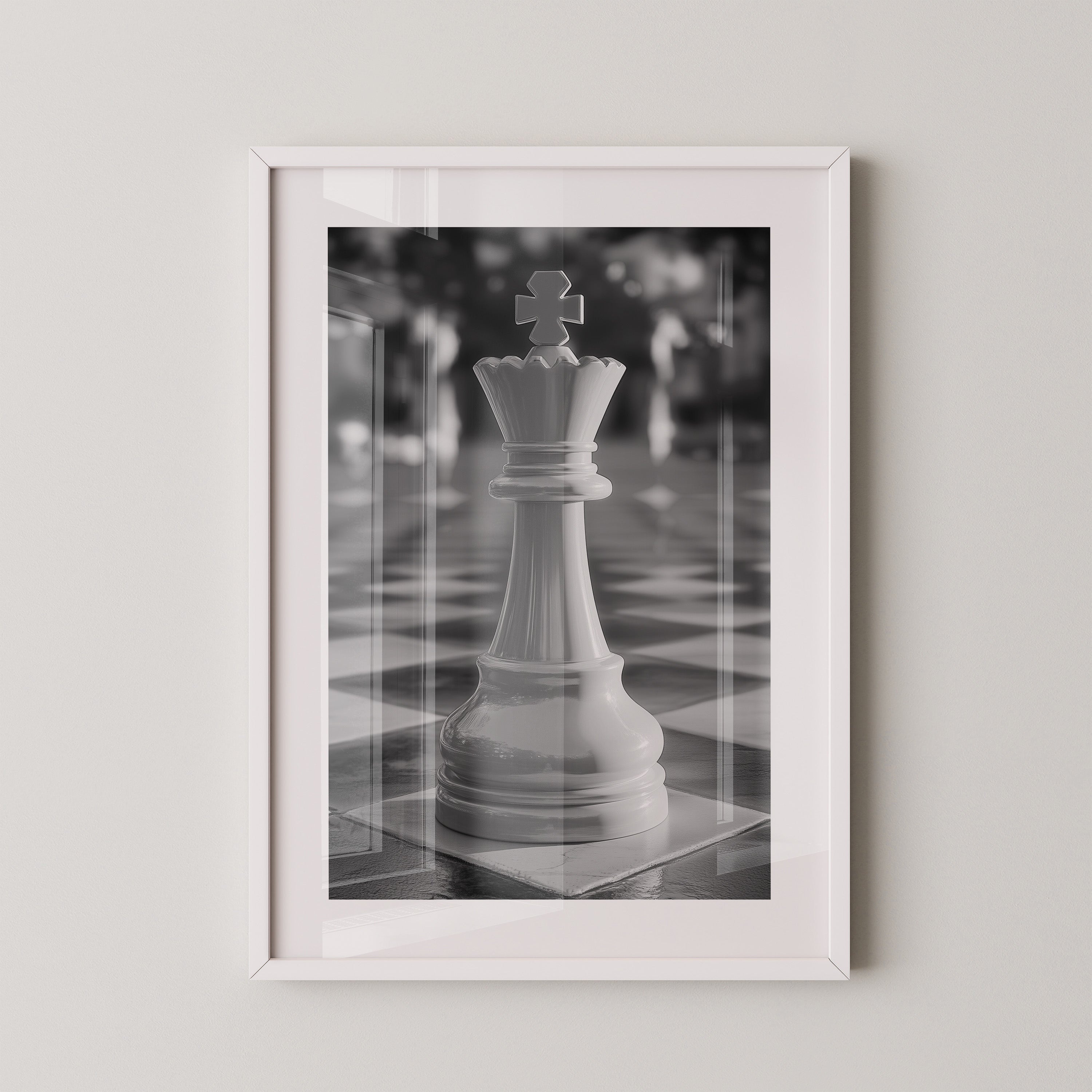 Schachkönig Fokus Schwarzweiß
