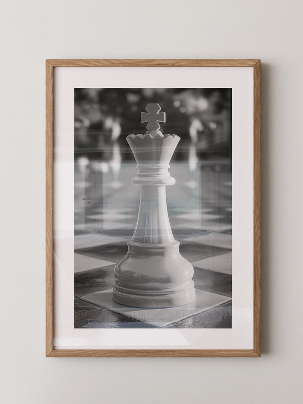 Schachkönig Fokus Schwarzweiß