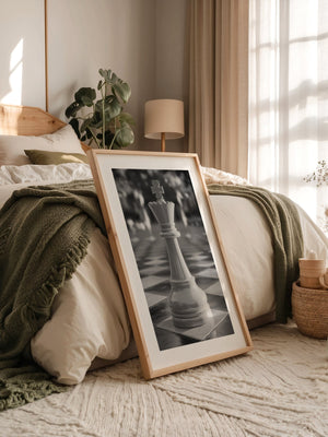 Schachkönig Fokus Schwarzweiß