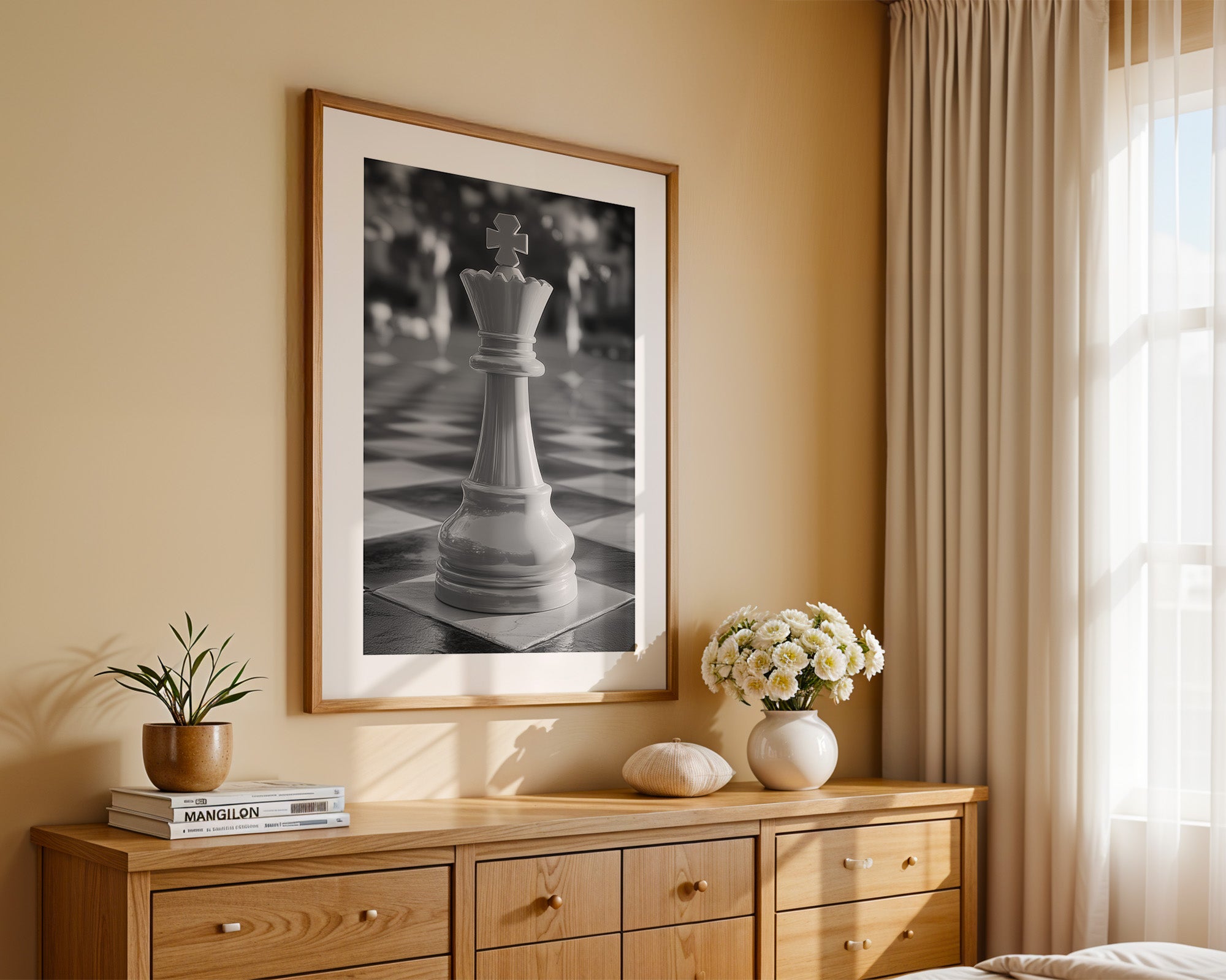 Schachkönig Fokus Schwarzweiß