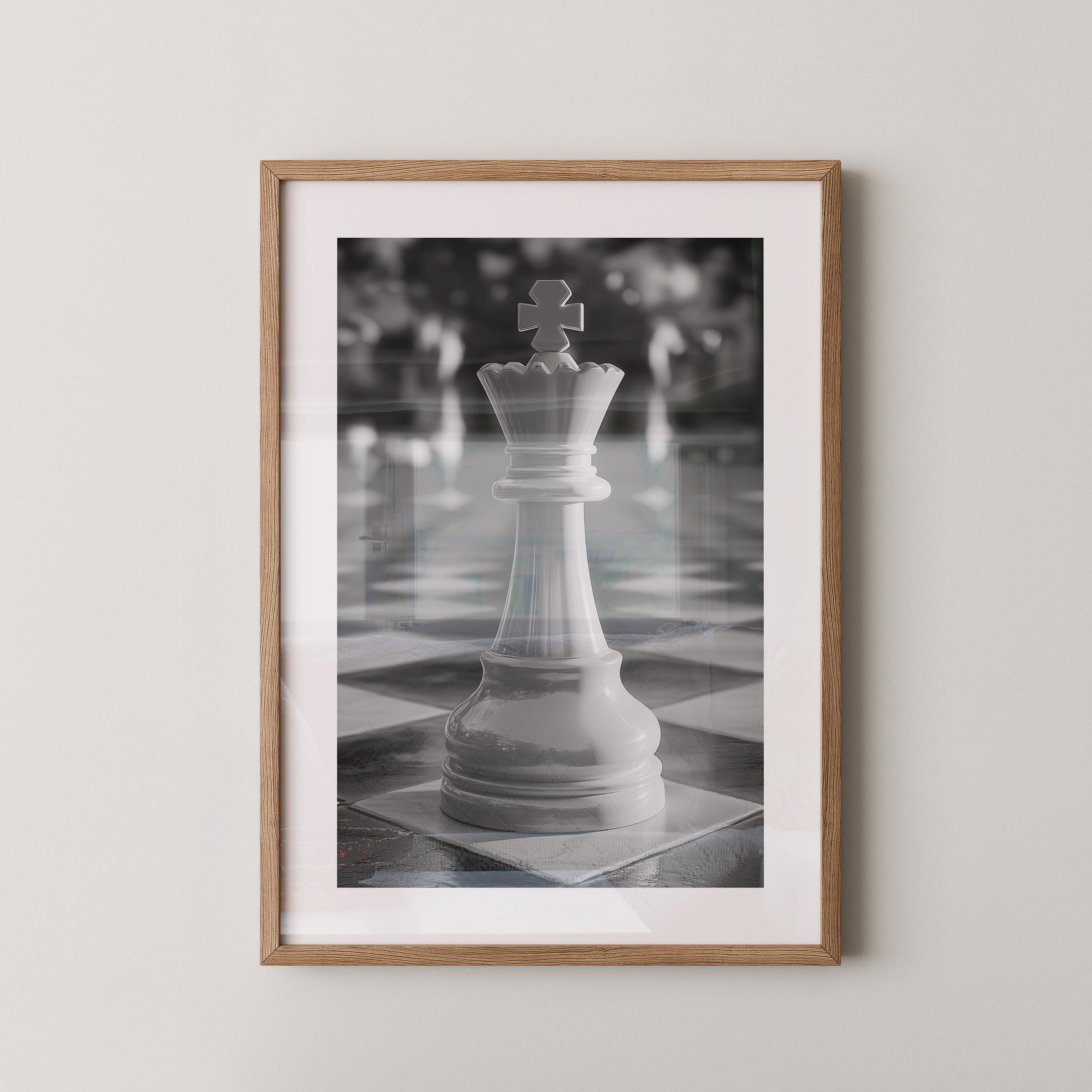 Schachkönig Fokus Schwarzweiß