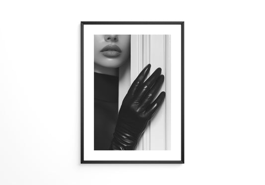 Lippen Handschuh Schwarzweiß