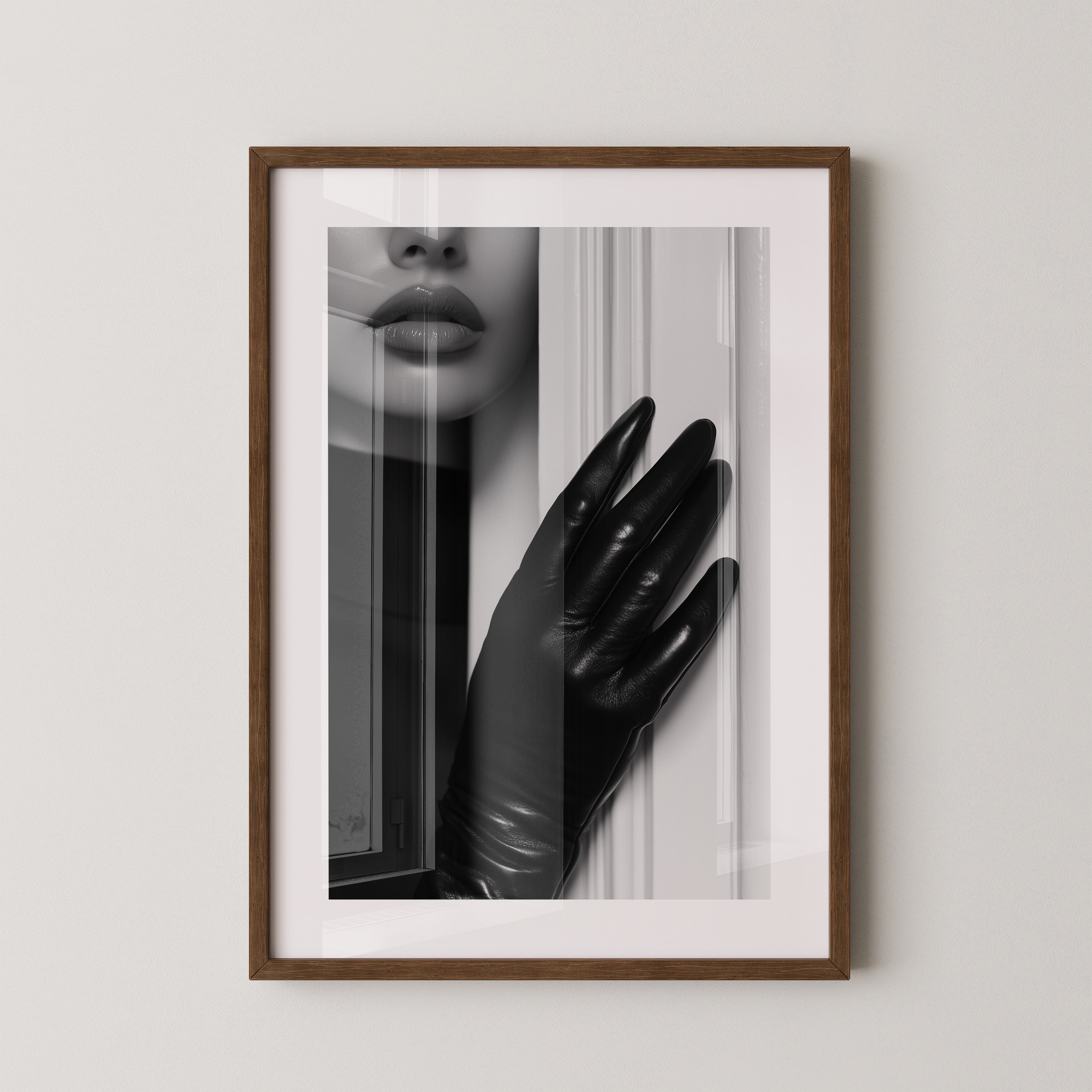 Lippen Handschuh Schwarzweiß