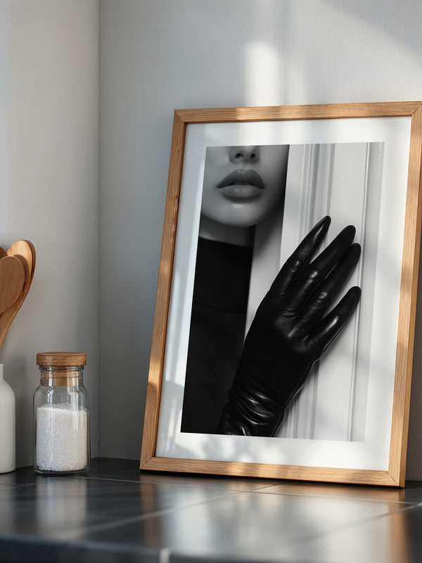 Lippen Handschuh Schwarzweiß