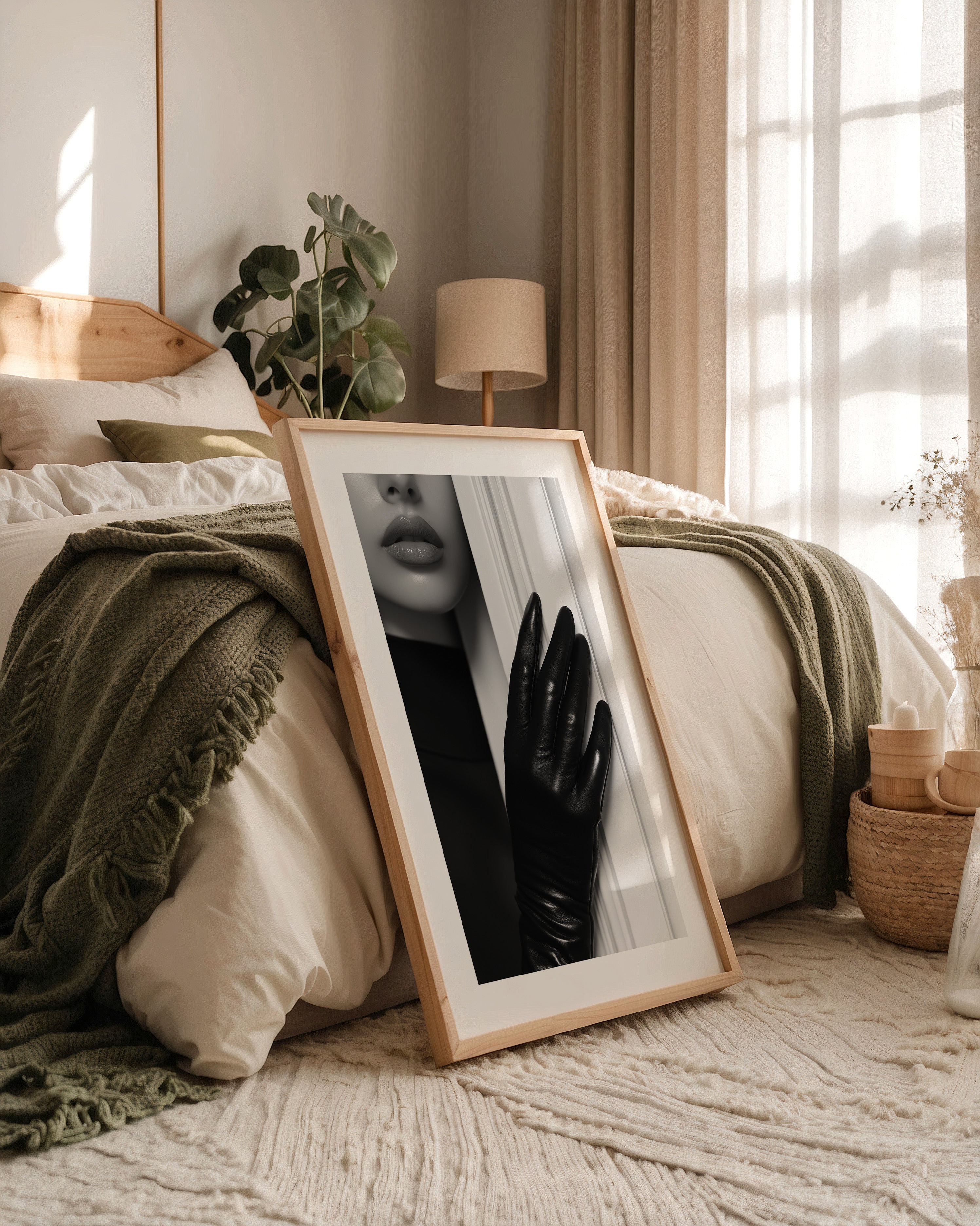 Lippen Handschuh Schwarzweiß