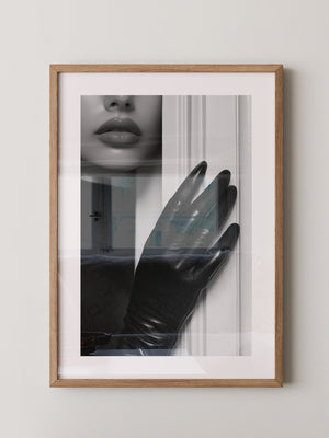 Lippen Handschuh Schwarzweiß