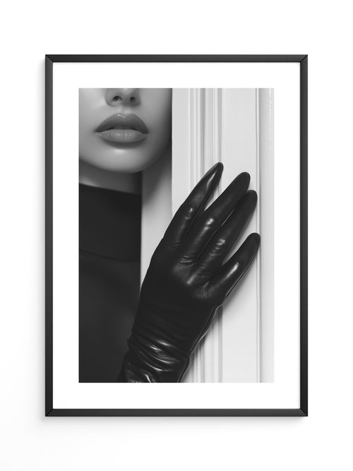 Lippen Handschuh Schwarzweiß