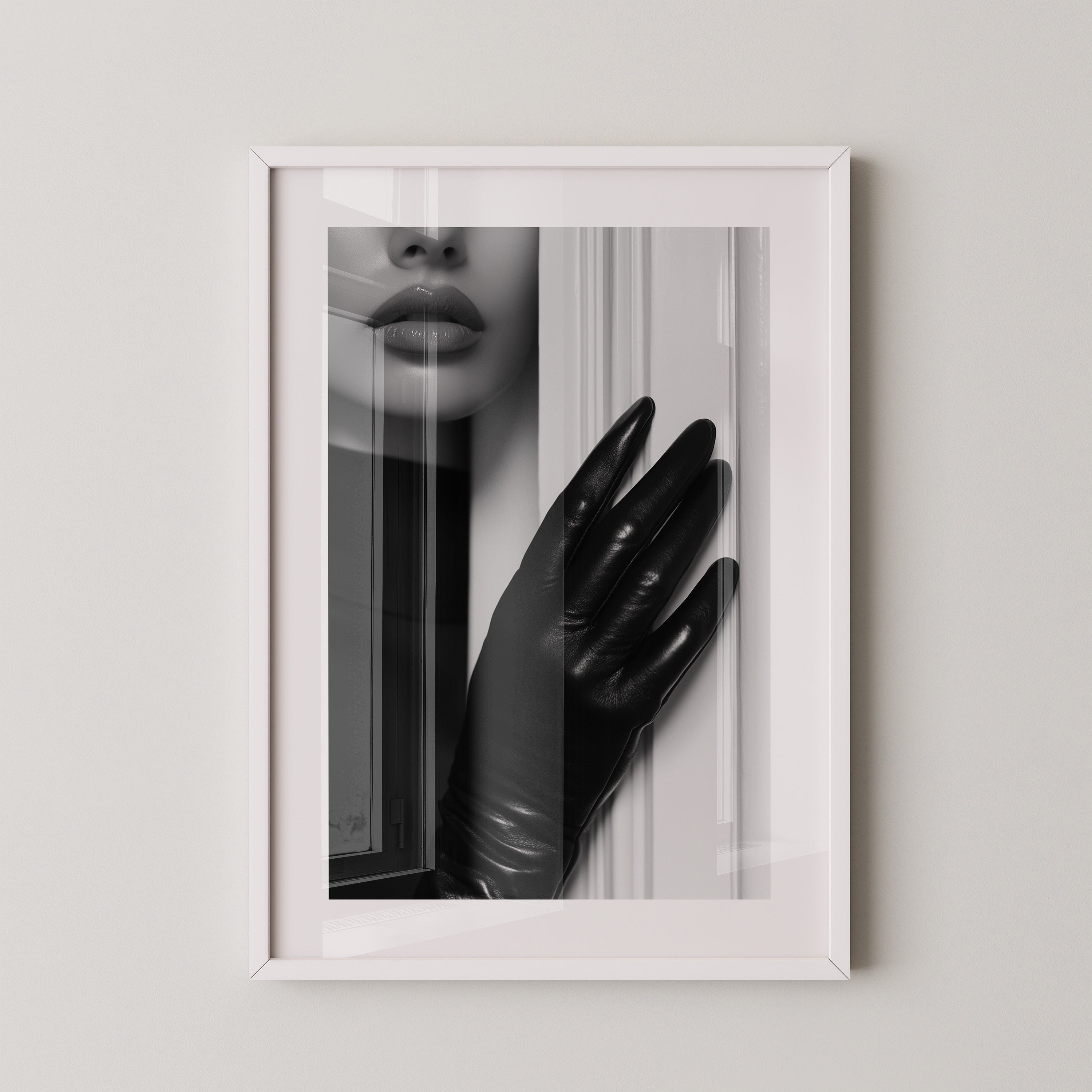 Lippen Handschuh Schwarzweiß