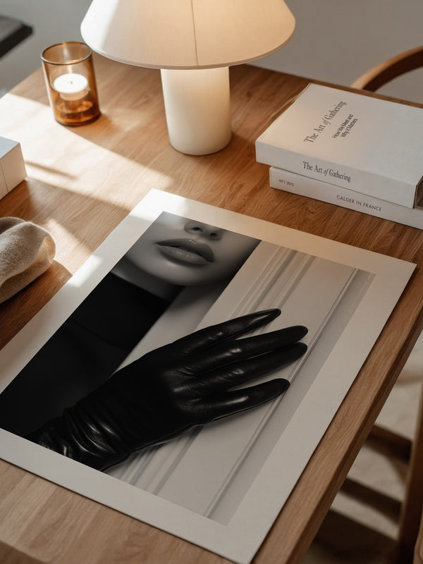 Lippen Handschuh Schwarzweiß