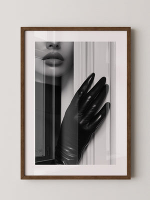 Lippen Handschuh Schwarzweiß