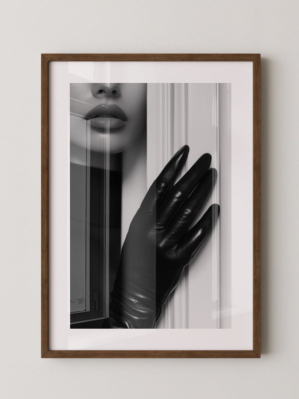 Lippen Handschuh Schwarzweiß