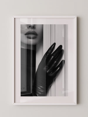 Lippen Handschuh Schwarzweiß