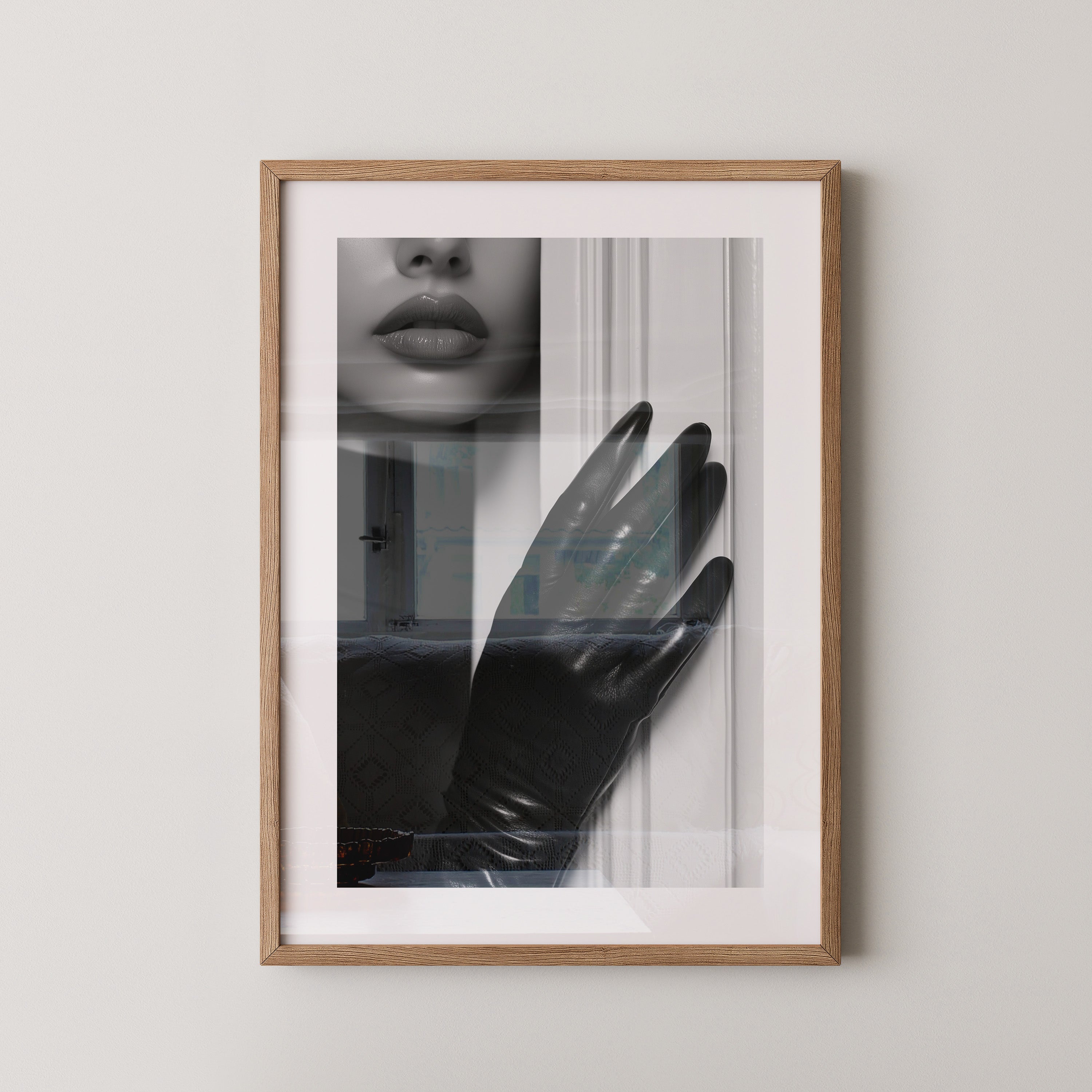 Lippen Handschuh Schwarzweiß