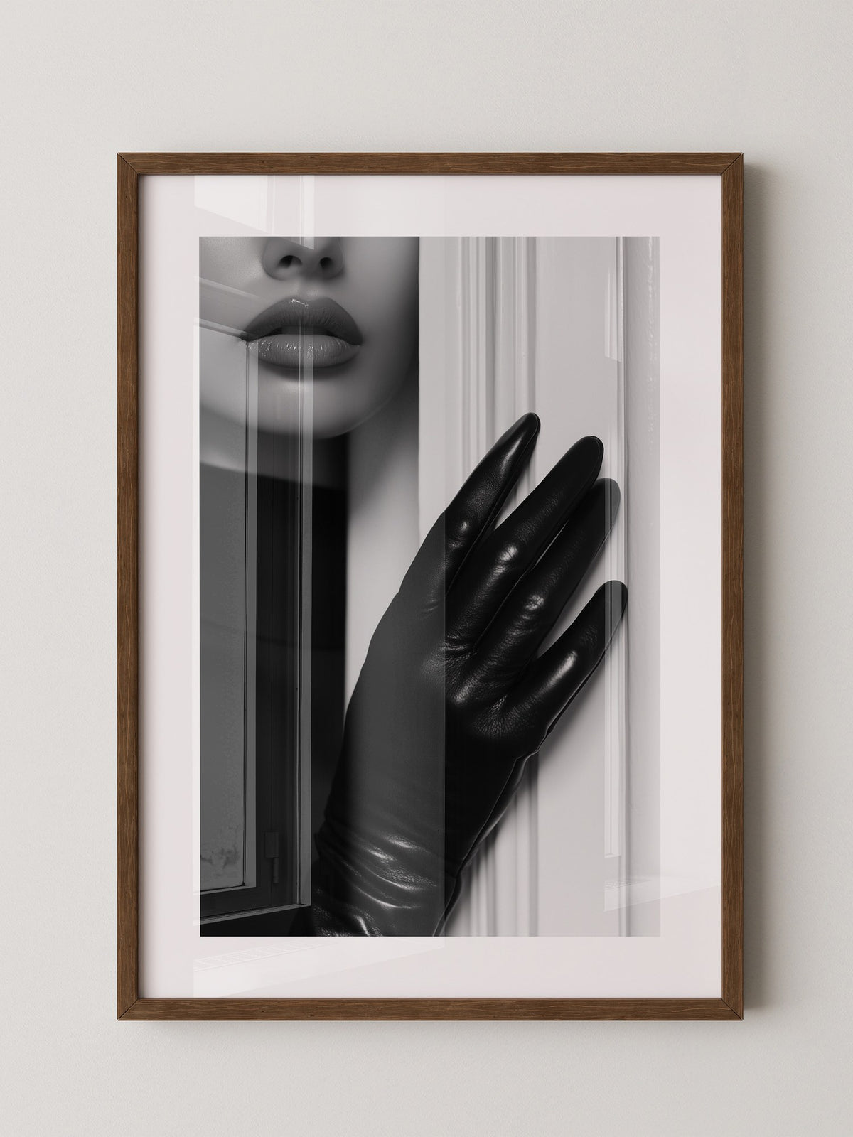 Lippen Handschuh Schwarzweiß