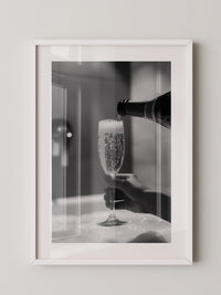 Sektglas Schwarzweiß Schaum