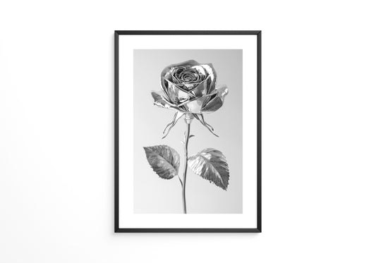 Silberne Rose glänzend