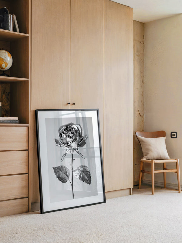 Silberne Rose glänzend