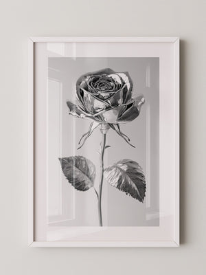 Silberne Rose glänzend
