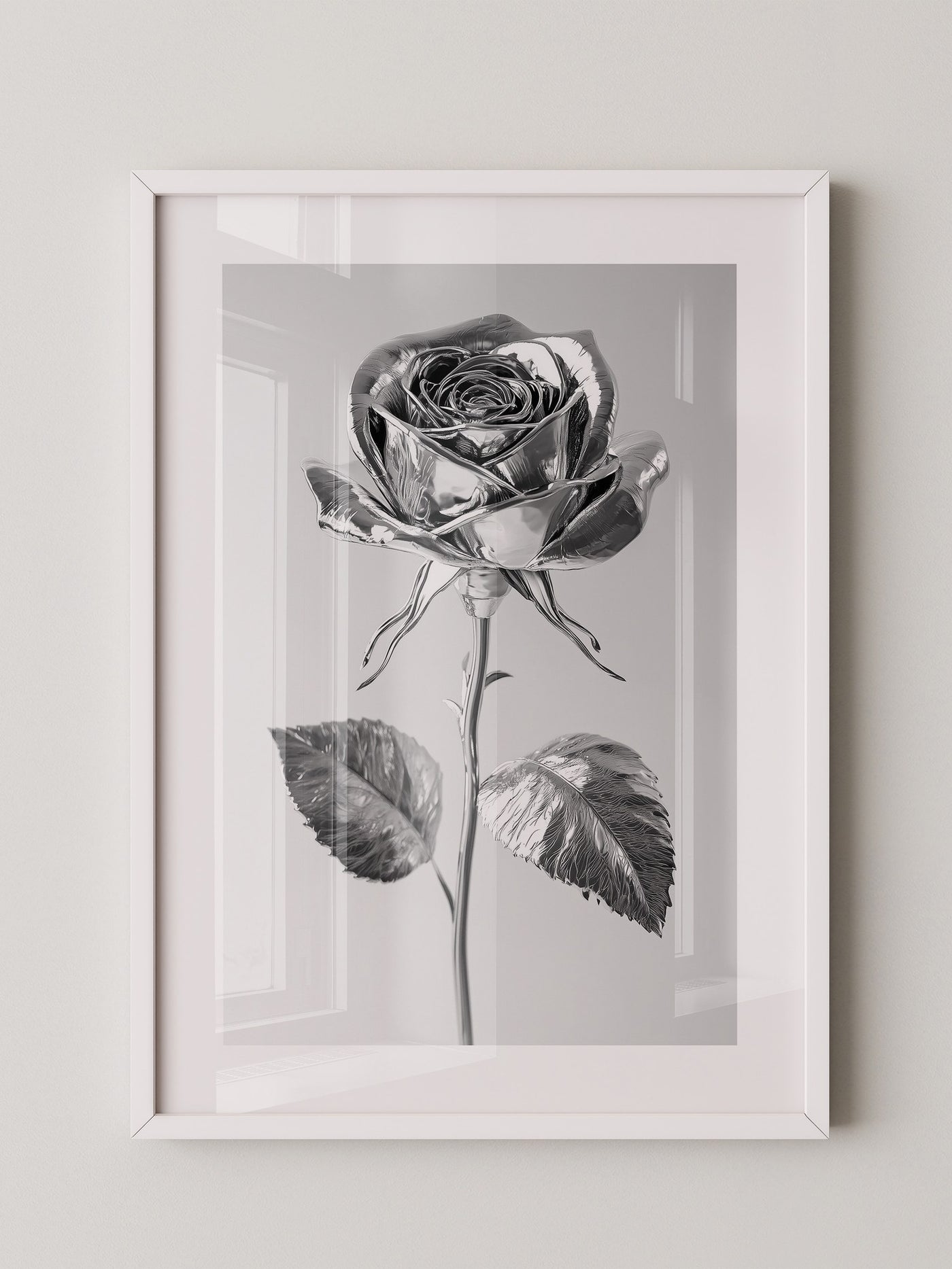 Silberne Rose glänzend