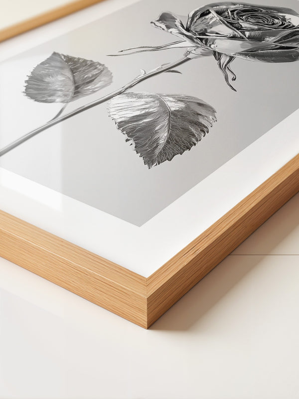 Silberne Rose glänzend