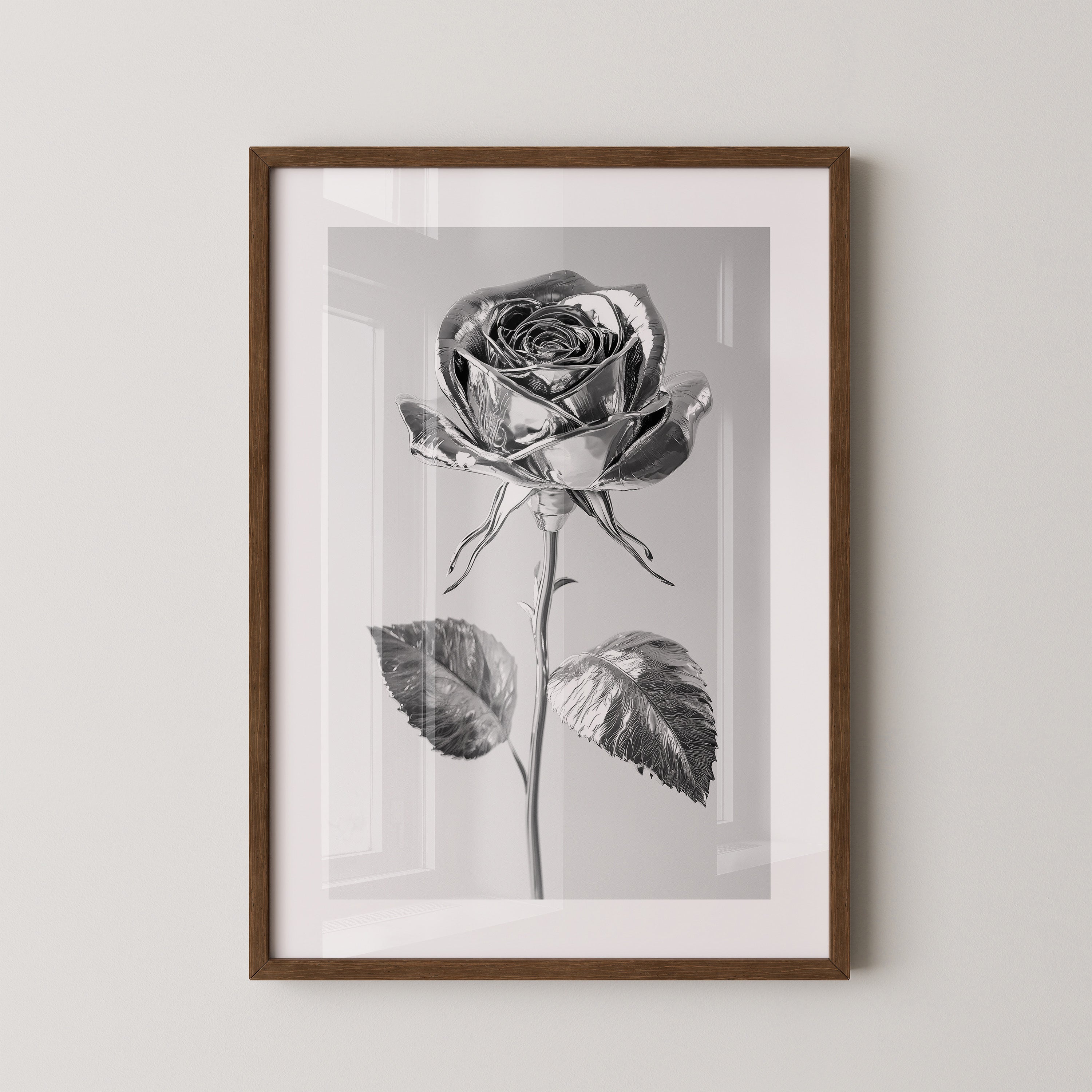 Silberne Rose glänzend