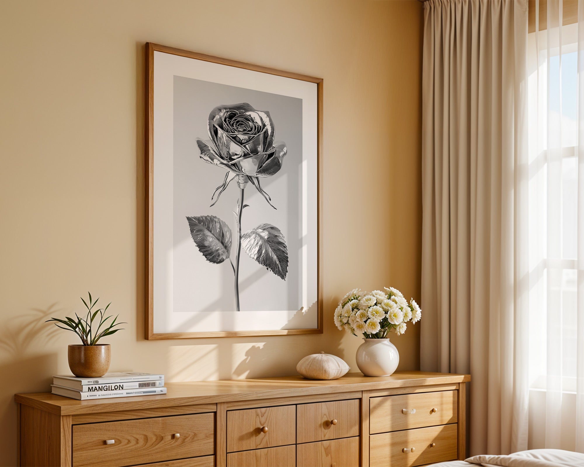 Silberne Rose glänzend