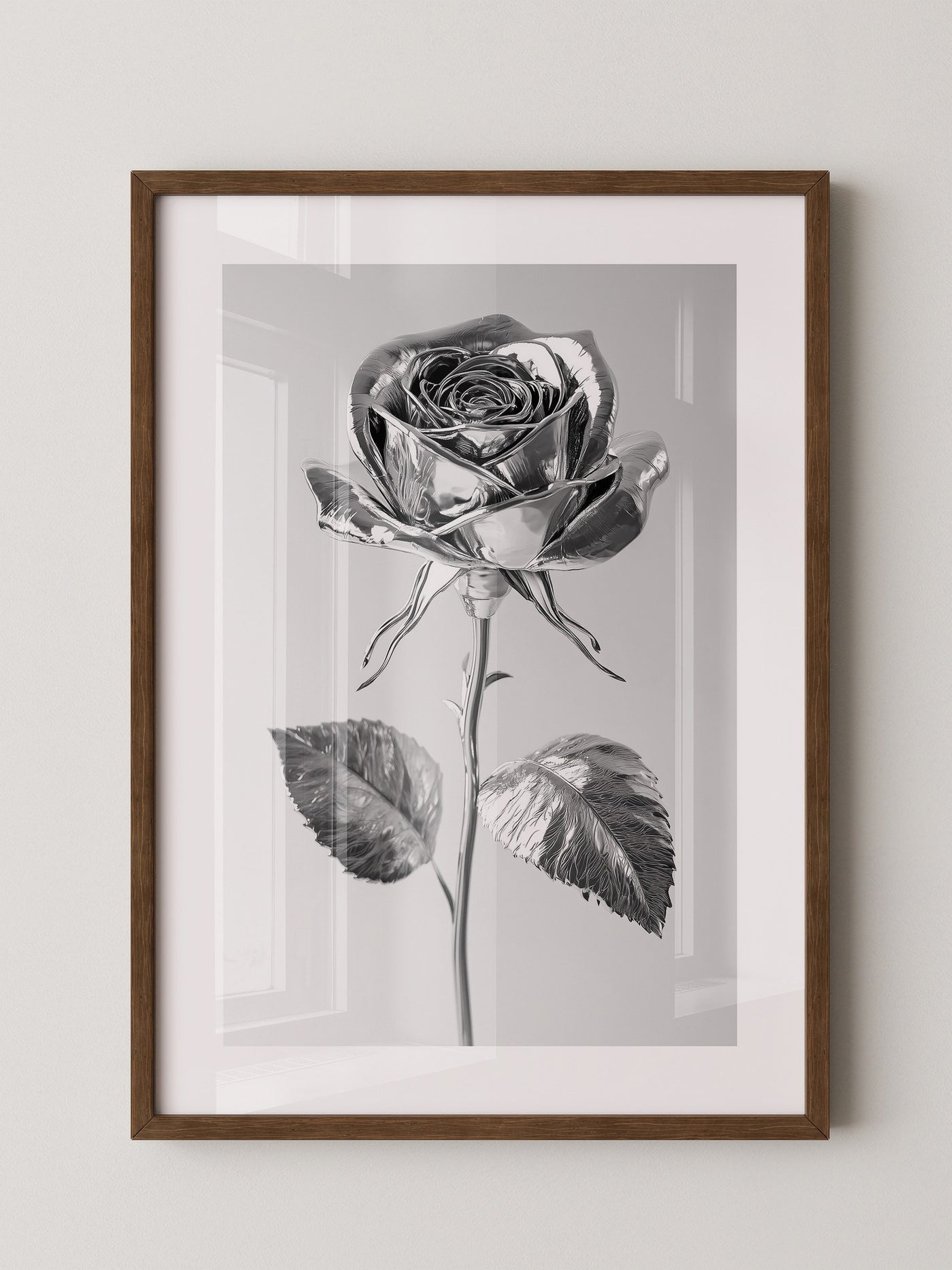 Silberne Rose glänzend