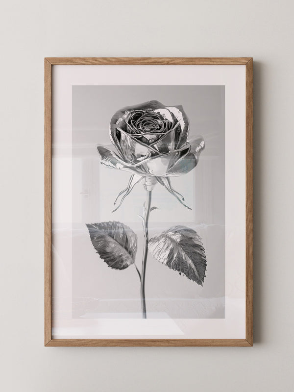 Silberne Rose glänzend