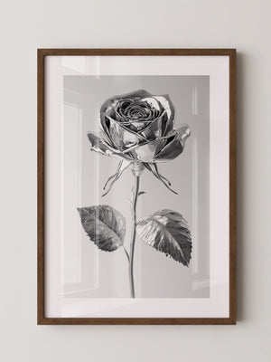 Silberne Rose glänzend