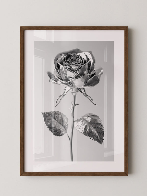 Silberne Rose glänzend