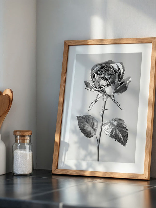 Silberne Rose glänzend