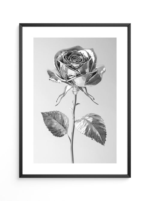 Silberne Rose glänzend