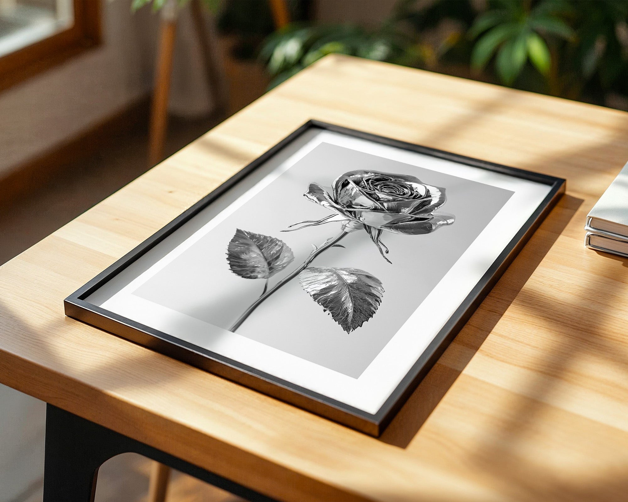 Silberne Rose glänzend