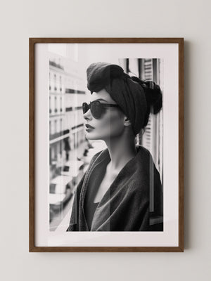 Porträt Frau Retro Sonnenbrille