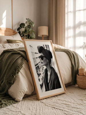 Porträt Frau Retro Sonnenbrille