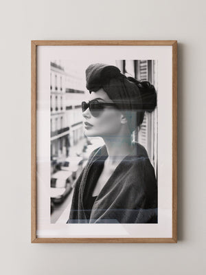 Porträt Frau Retro Sonnenbrille