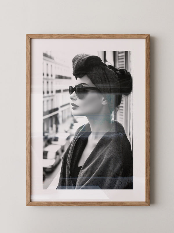 Porträt Frau Retro Sonnenbrille