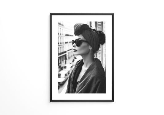 Porträt Frau Retro Sonnenbrille