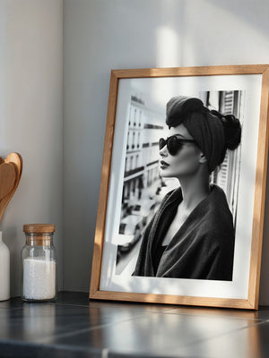 Porträt Frau Retro Sonnenbrille